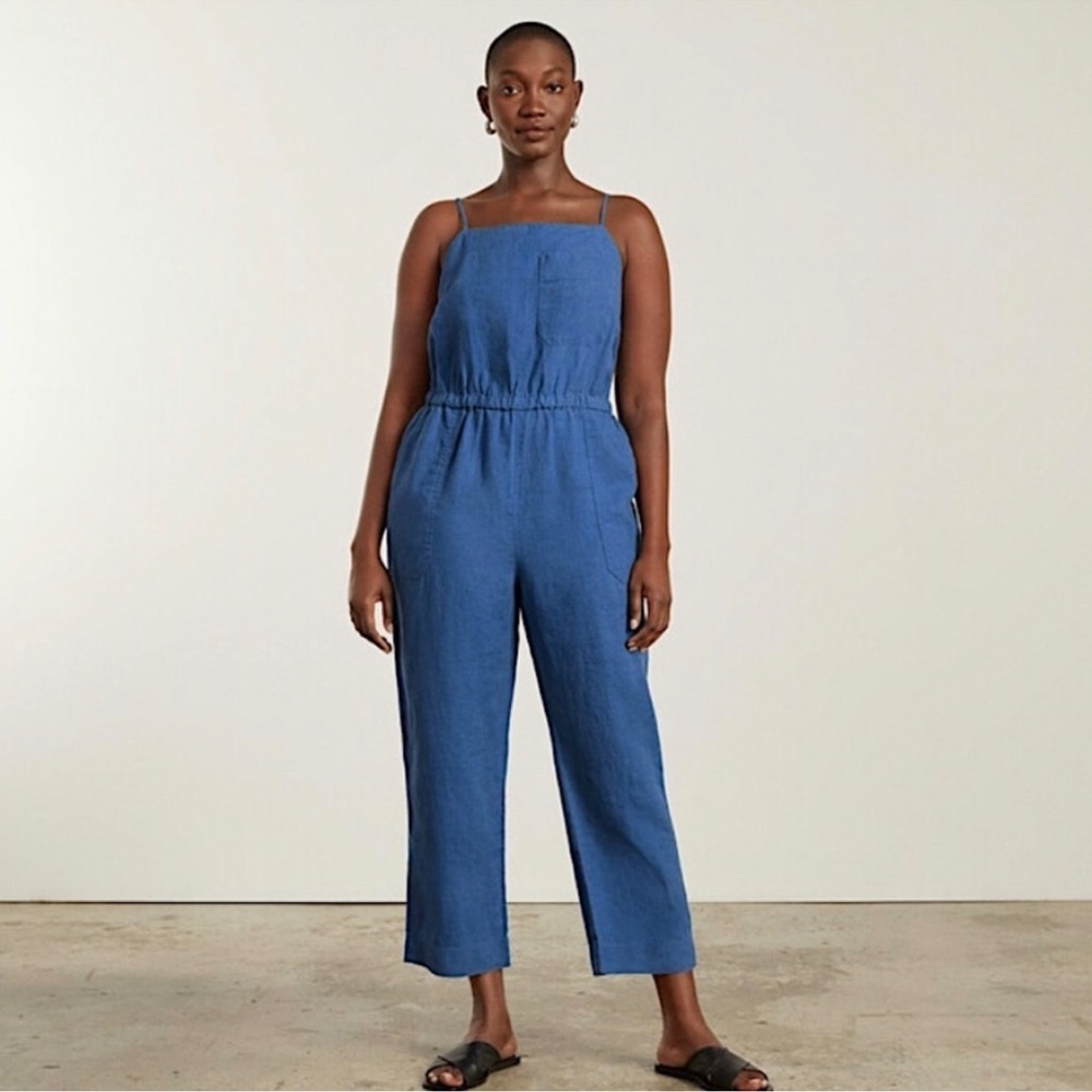Everlane 100% Linen Shoestring Jumpsuit Size Medium